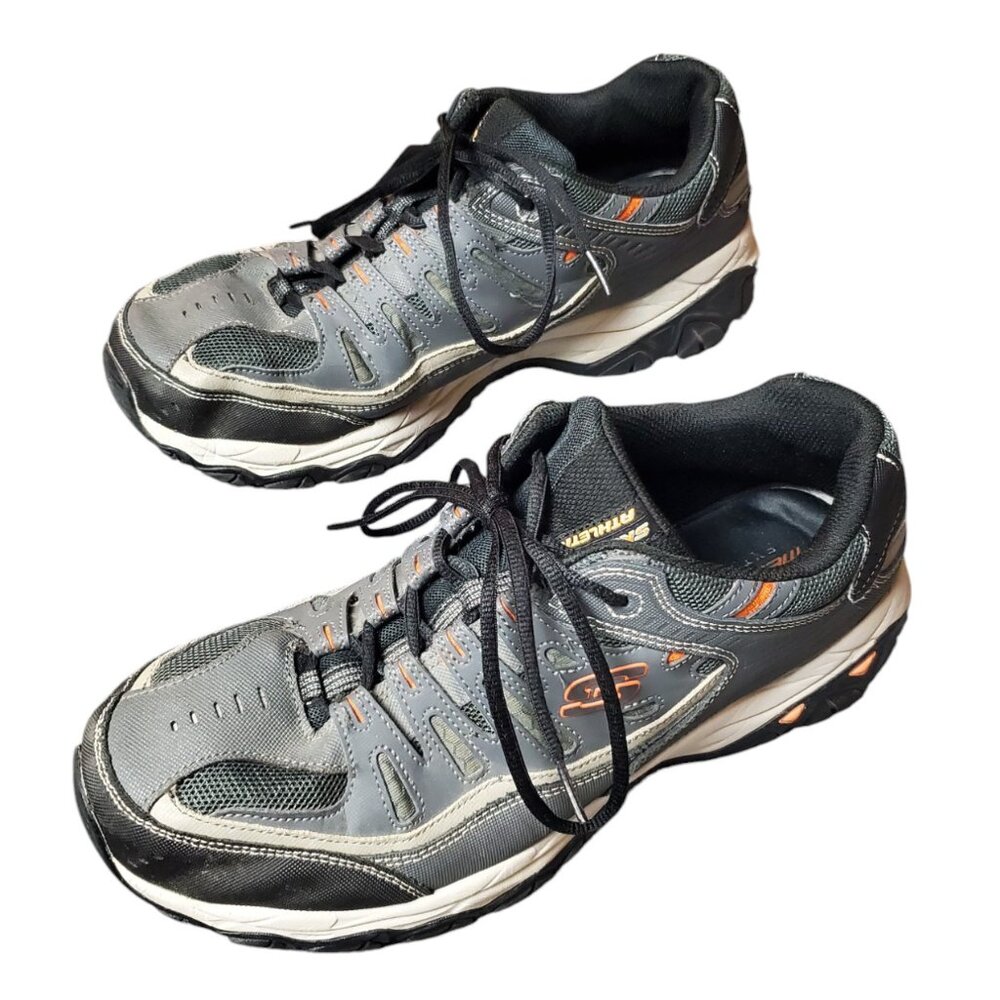 Skechers Men's Afterburn Memory Fit Size 13 Charcoal Gray Orange 50125EWW Shoes